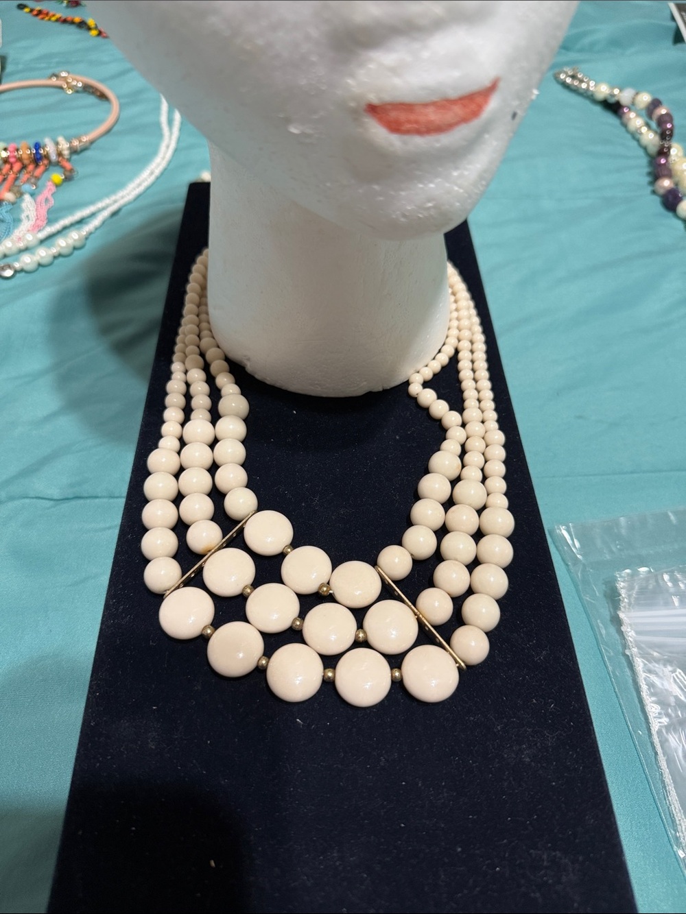 Classic Cream Multi-Strand Beaded Necklace